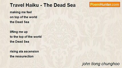 john tiong chunghoo - Travel Haiku - The Dead Sea