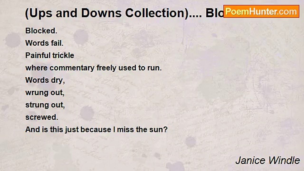 Janice Windle - (Ups and Downs Collection).... Blocked