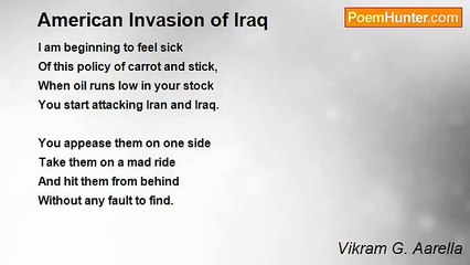 Vikram G. Aarella - American Invasion of Iraq