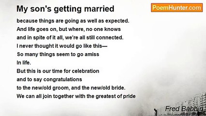 Fred Babbin - My son's getting married