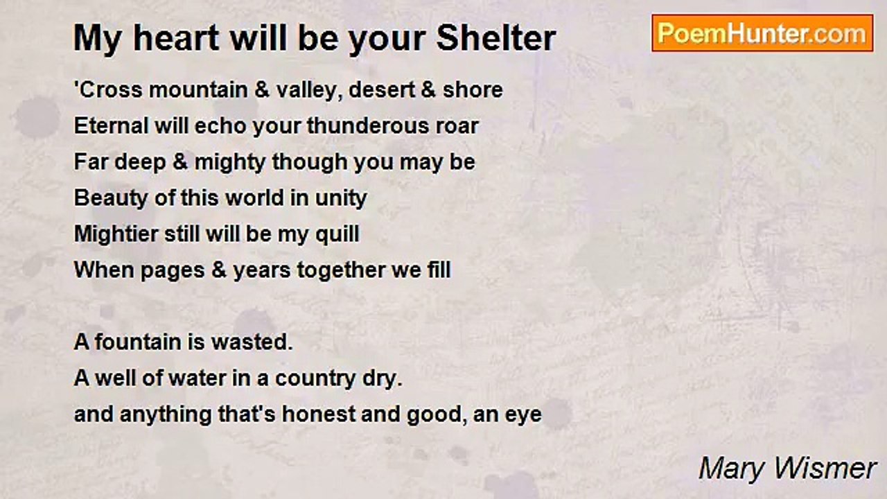 Mary Wismer - My heart will be your Shelter