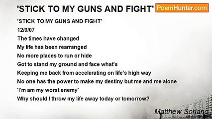 Matthew Soriano - 'STICK TO MY GUNS AND FIGHT'