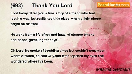 Melvina Germain - (693)      Thank You Lord