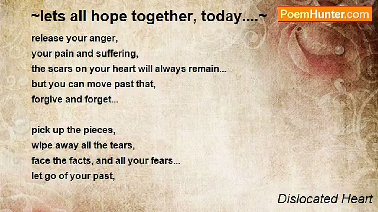 Dislocated Heart - ~lets all hope together, today....~