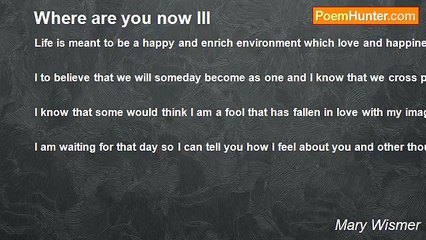 Mary Wismer - Where are you now III