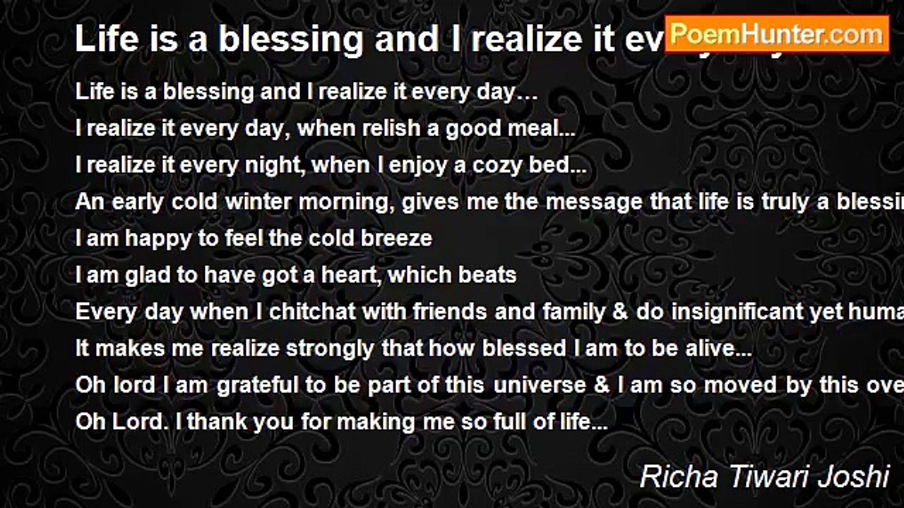 Richa Tiwari Joshi - Life is a blessing and I realize it every day...