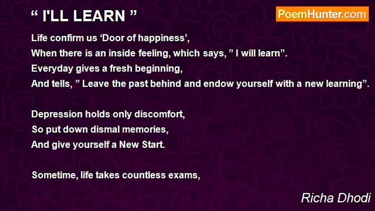 Richa Dhodi - “ I'LL LEARN ”
