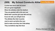 Risha Ahmed (12 yrs) - (009)    My School Conducts Athletic Meet