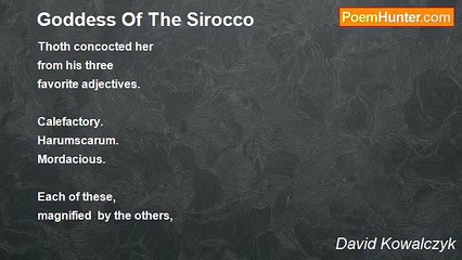 David Kowalczyk - Goddess Of The Sirocco
