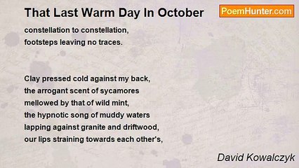 David Kowalczyk - That Last Warm Day In October