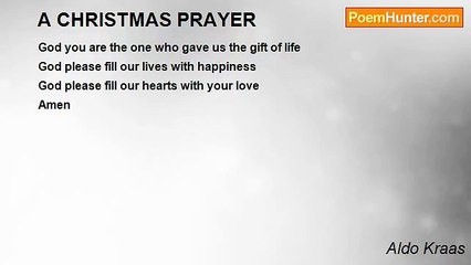 Aldo Kraas - A CHRISTMAS PRAYER