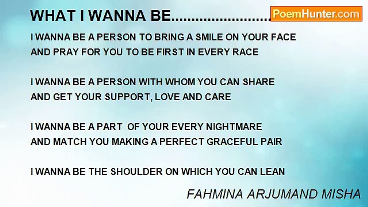 FAHMINA ARJUMAND MISHA - WHAT I WANNA BE..........