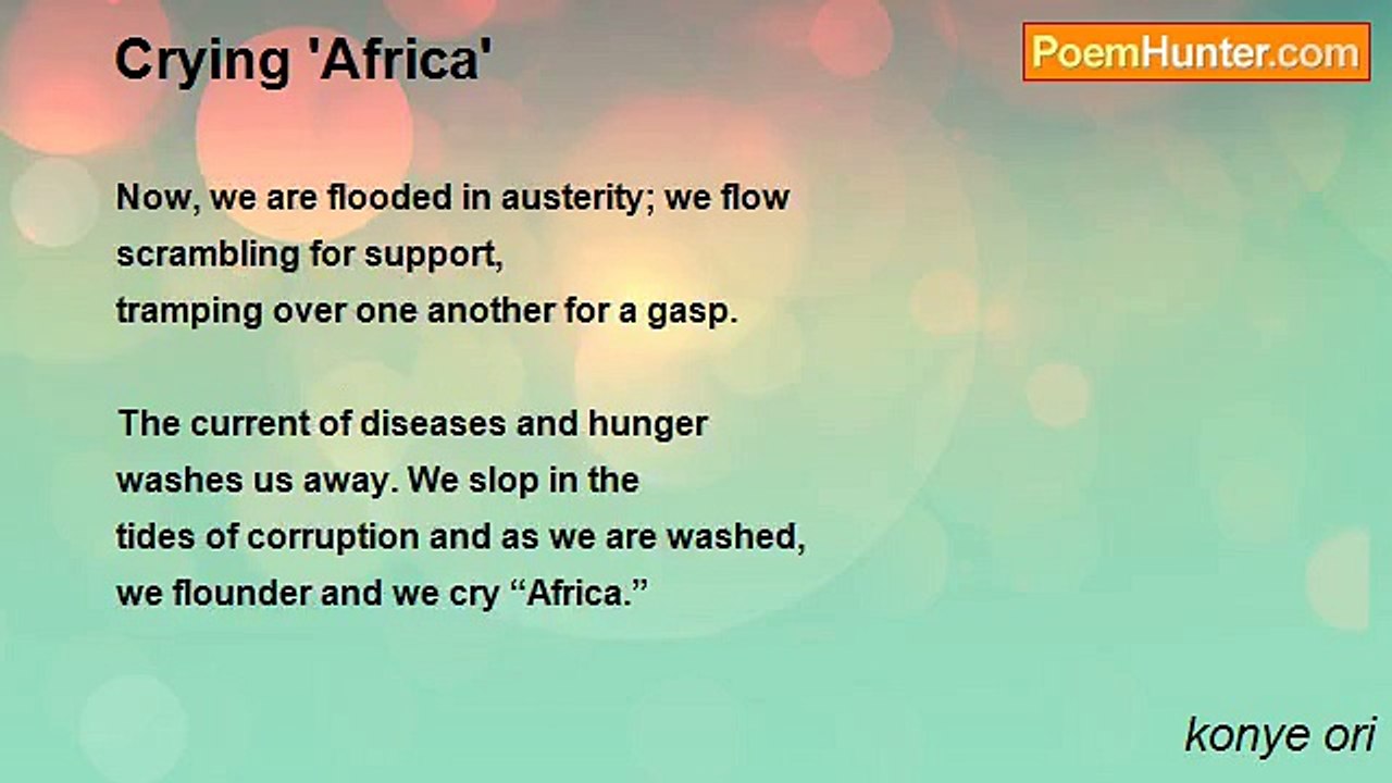 konye ori - Crying 'Africa'