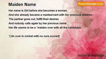 nimal dunuhinga - Maiden Name