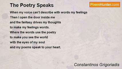 Constantinos Grigoriadis - The Poetry Speaks