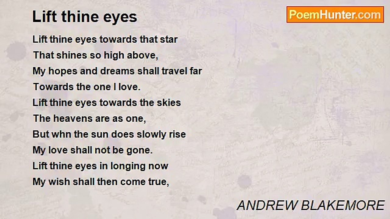 ANDREW BLAKEMORE - Lift thine eyes