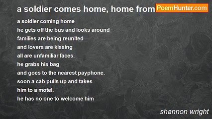 shannon wright - a soldier comes home, home from the war