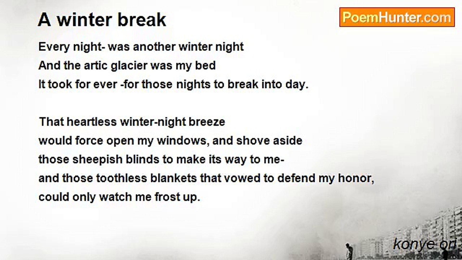 ⁣konye ori - A winter break