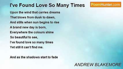 ANDREW BLAKEMORE - I've Found Love So Many Times