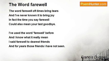 Francis Duggan - The Word farewell