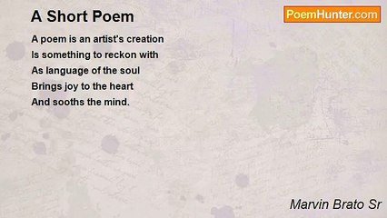 Marvin Brato Sr - A Short Poem