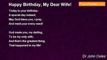 Dr John Celes - Happy Birthday, My Dear Wife!