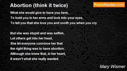 Mary Wismer - Abortion (think it twice)