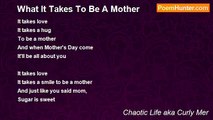 Chaotic Life aka Curly Mer - What It Takes To Be A Mother