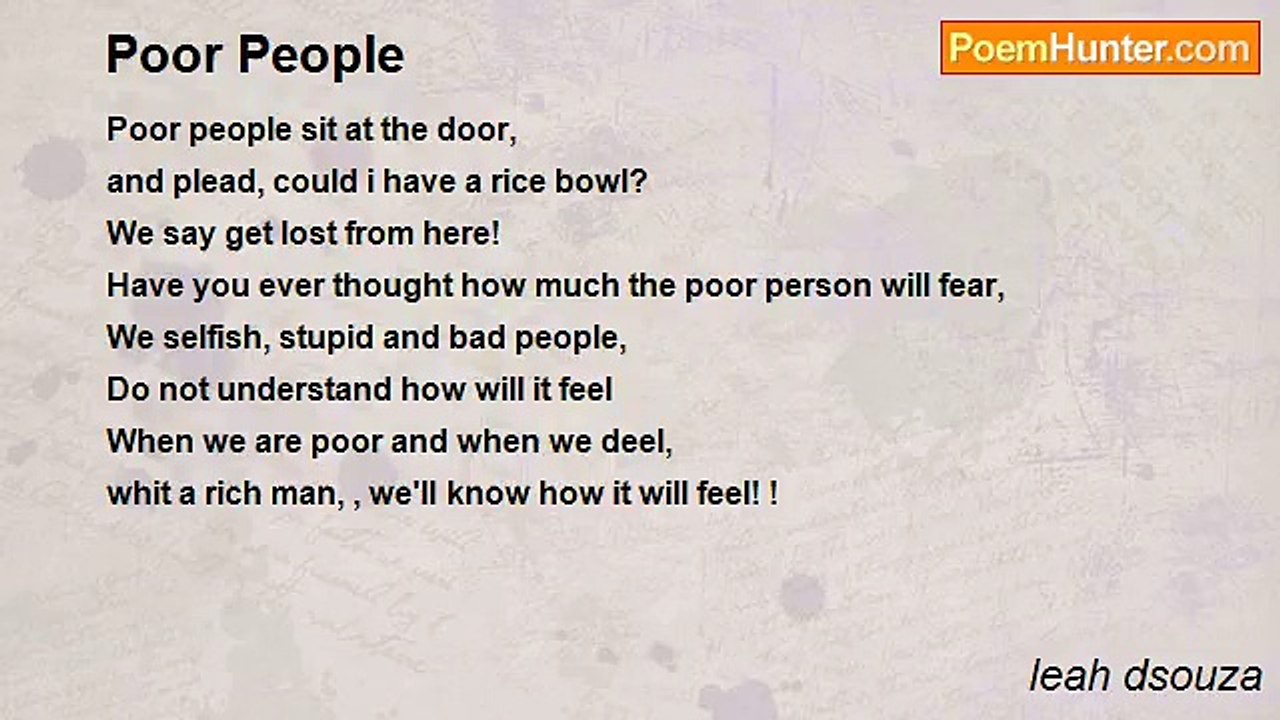 leah dsouza - Poor People