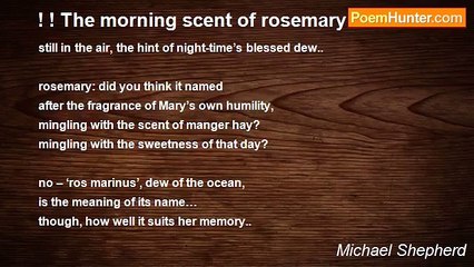 Michael Shepherd - ! ! The morning scent of rosemary