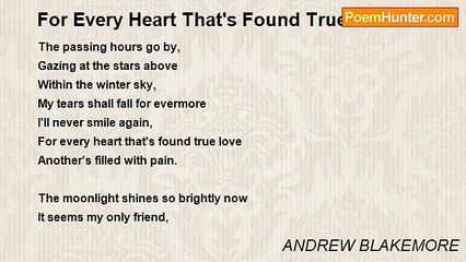 ANDREW BLAKEMORE - For Every Heart That's Found True Love