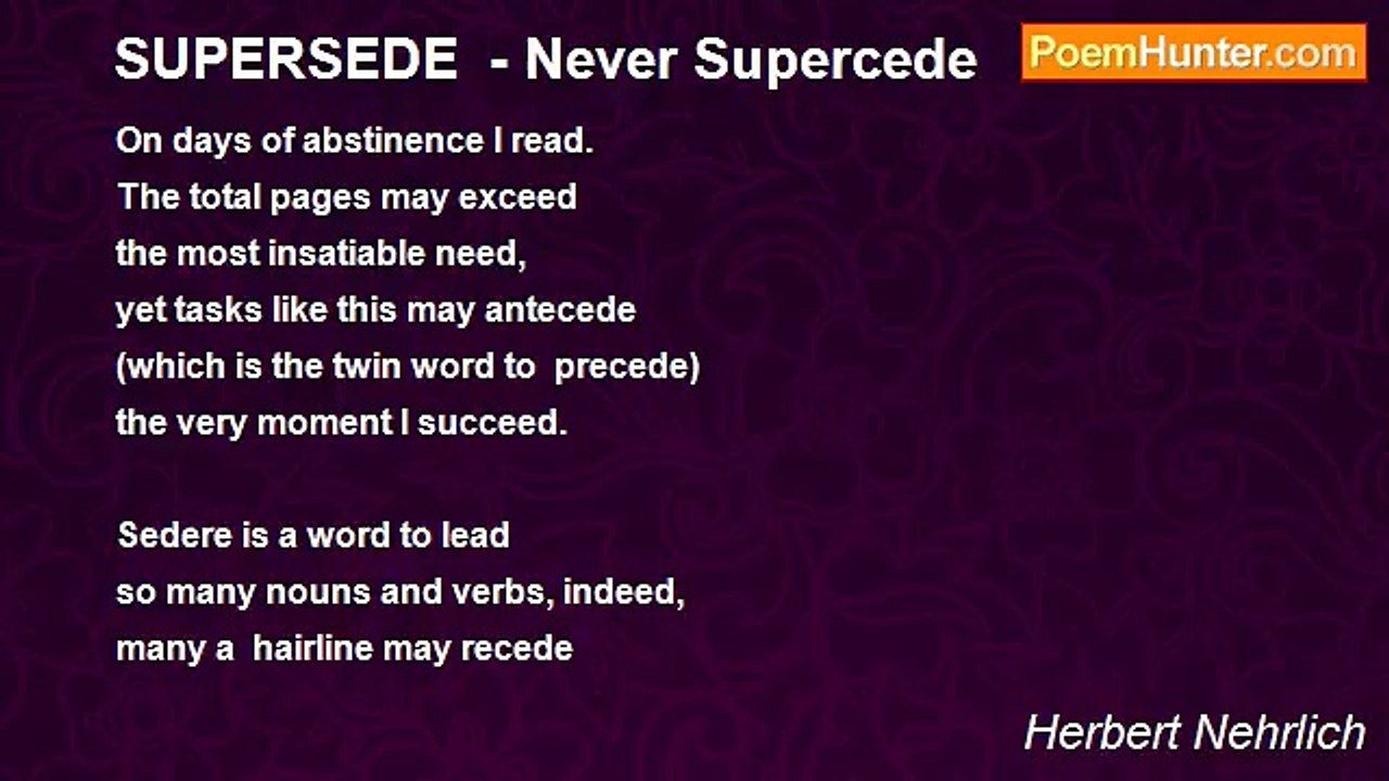 Herbert Nehrlich - SUPERSEDE  - Never Supercede