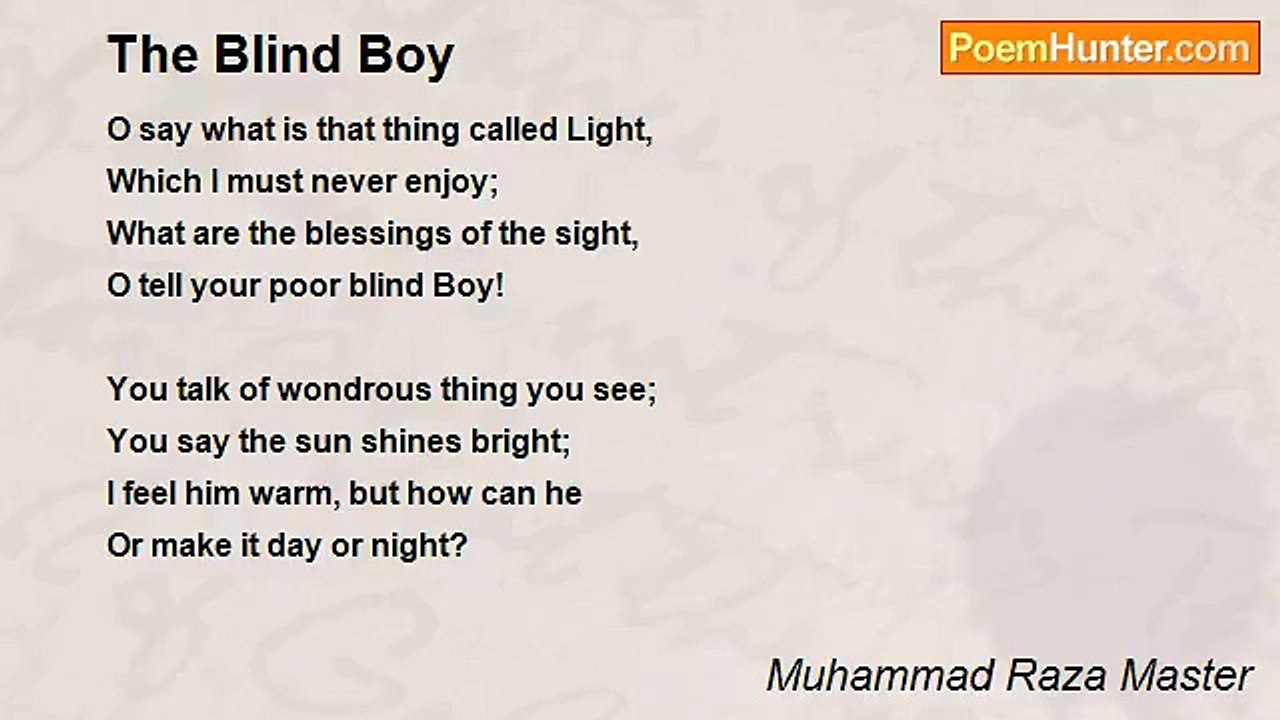 Muhammad Raza Master - The Blind Boy