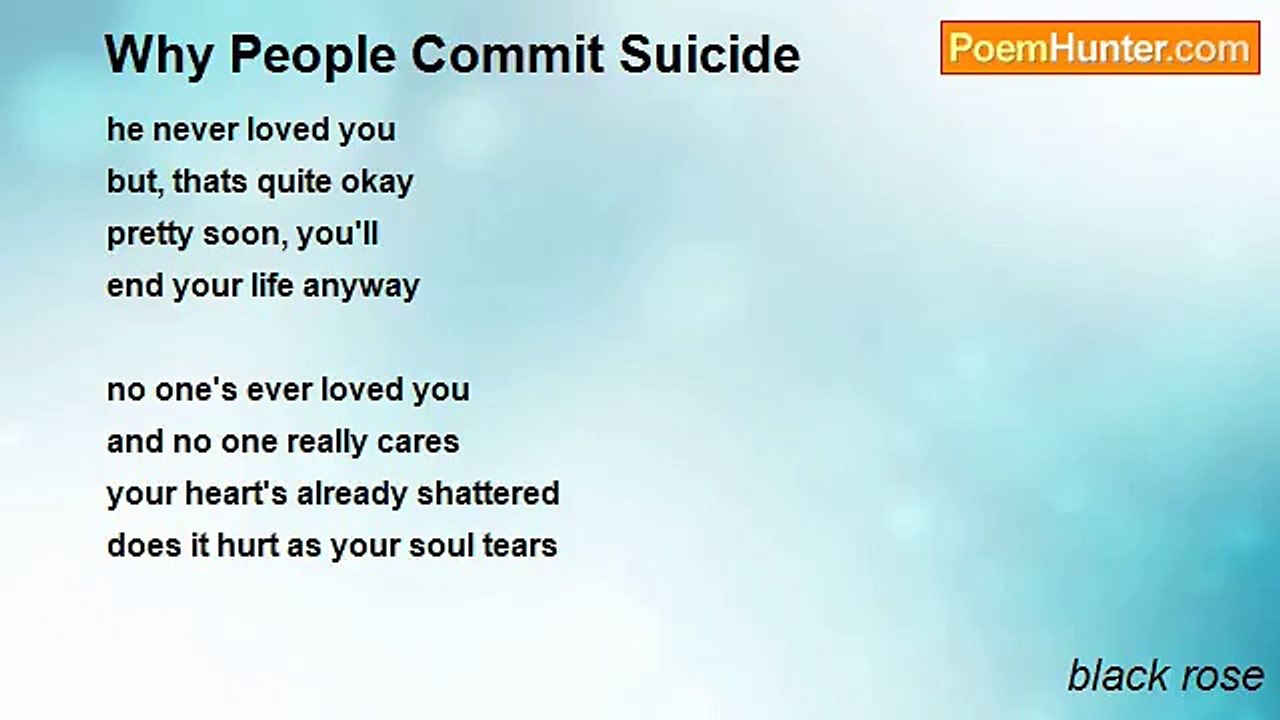 black rose - Why People Commit Suicide