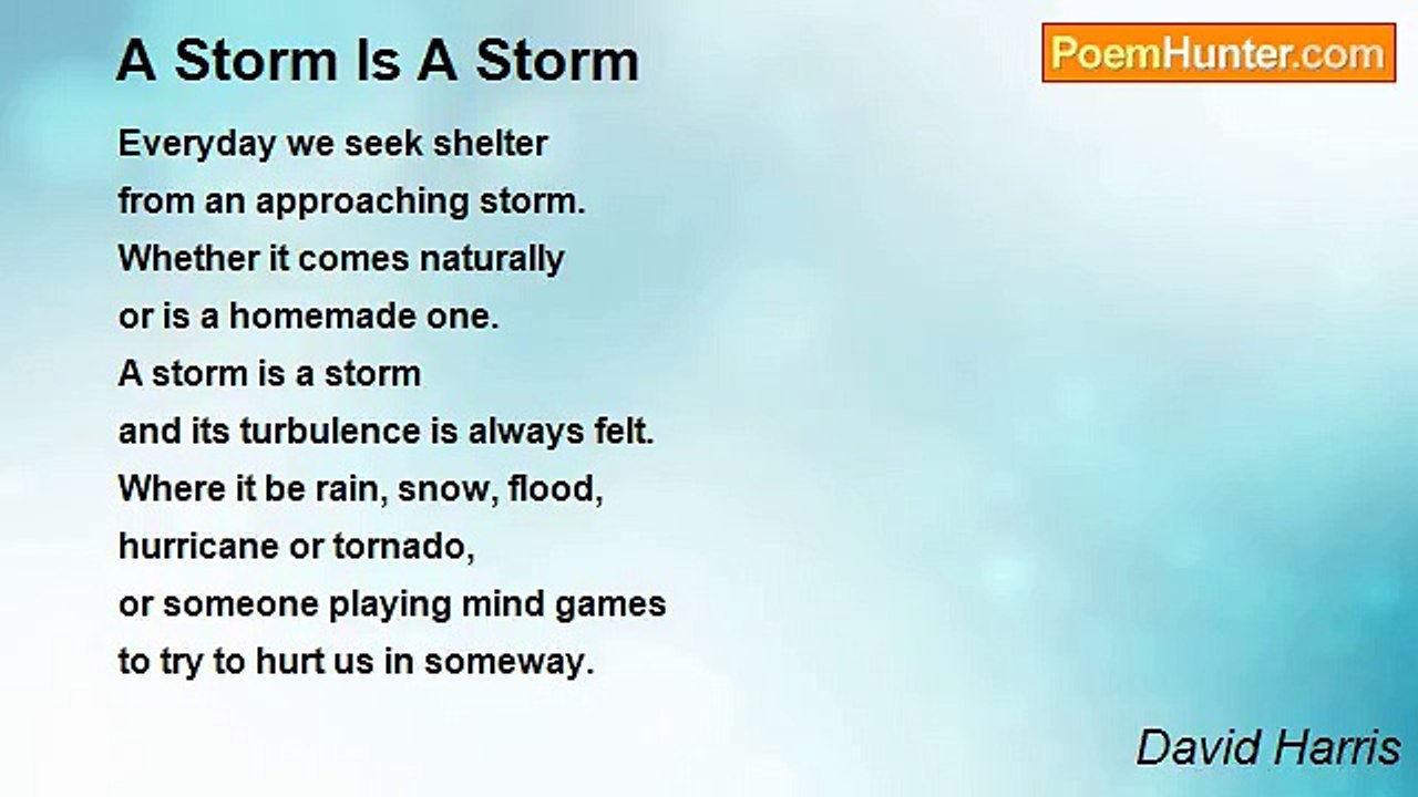 David Harris - A Storm Is A Storm