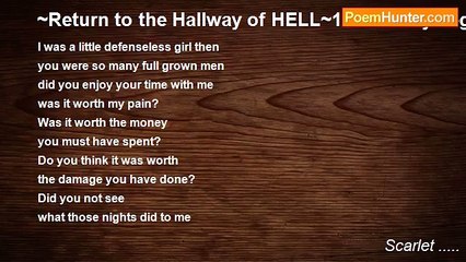 Scarlet ..... - ~Return to the Hallway of HELL~1~the story begins once again