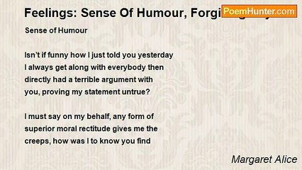 Margaret Alice - Feelings: Sense Of Humour, Forgiving Day