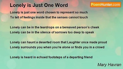 Mary Havran - Lonely is Just One Word