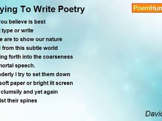 David Taylor - Trying To Write Poetry