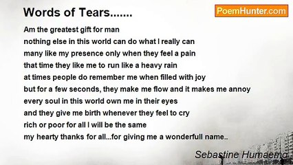 Sebastine Humaemo - Words of Tears.......