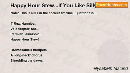elysabeth faslund - Happy Hour Stew...If You Like Silly Poems.....