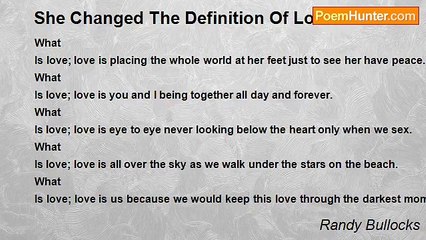 Randy Bullocks - She Changed The Definition Of Love For Me