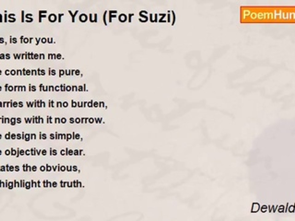 Dewald Viljoen - This Is For You (For Suzi)