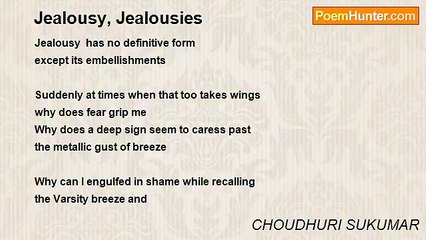 CHOUDHURI SUKUMAR - Jealousy, Jealousies