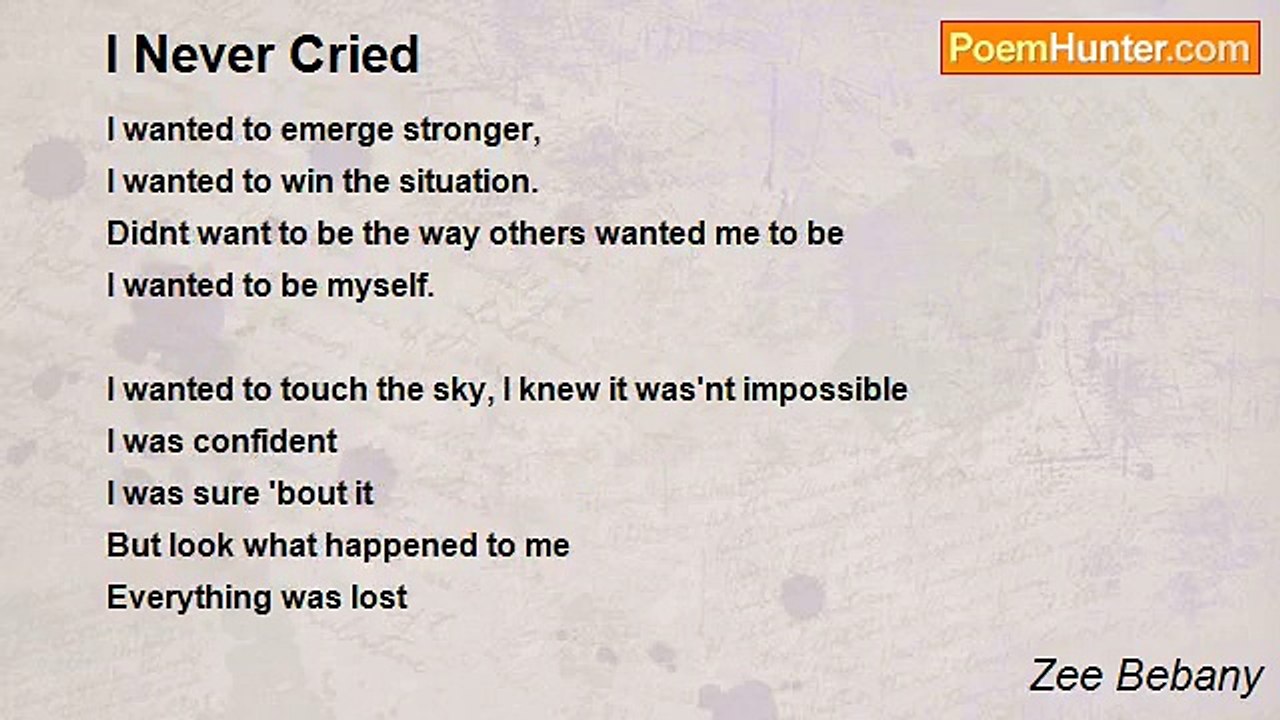 Zee Bebany - I Never Cried