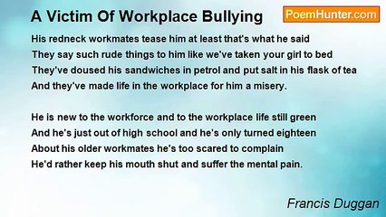 Francis Duggan - A Victim Of Workplace Bullying