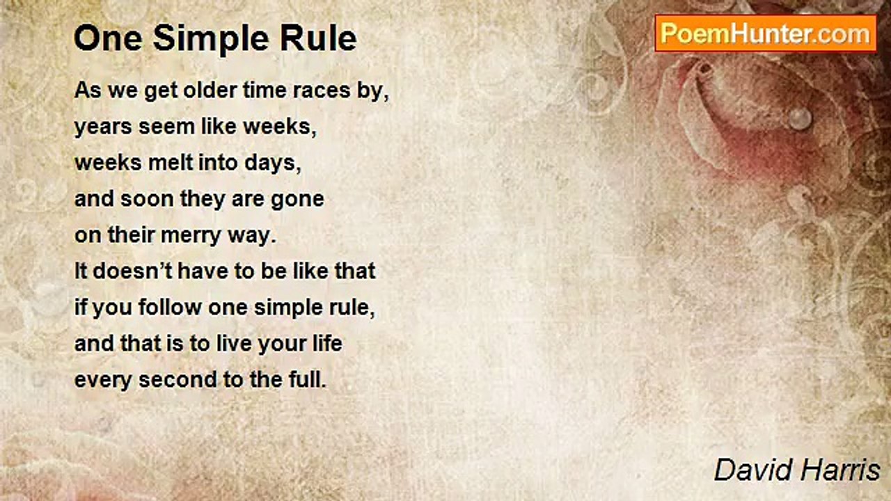 David Harris - One Simple Rule
