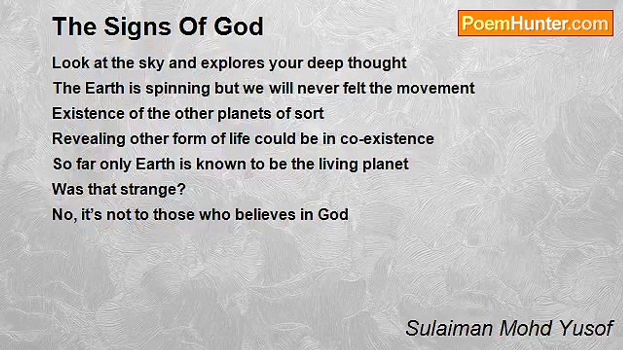 Sulaiman Mohd Yusof - The Signs Of God