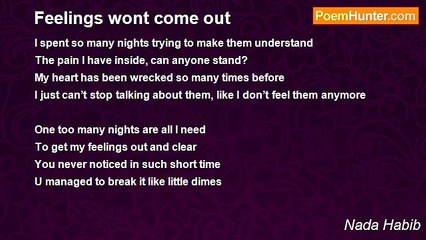 Nada Habib - Feelings wont come out