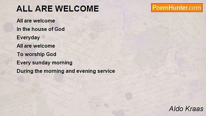 Aldo Kraas - ALL ARE WELCOME